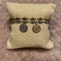 Stainless Steel Bracelet With St. Benito Charms