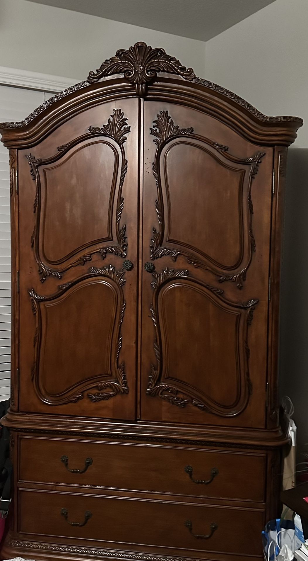 2 Piece Sold Wood armoire