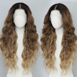 Honey blonde and black wig