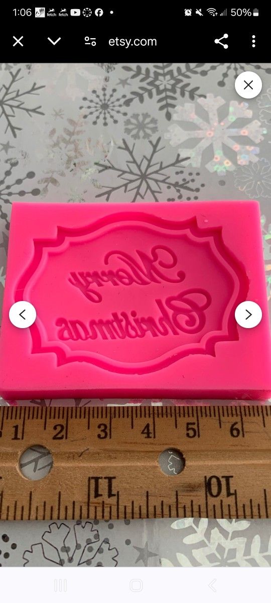 Merry Christmas Message Silicone Mold 3D 2.3”Wide 1.8”Tall .3”Depth