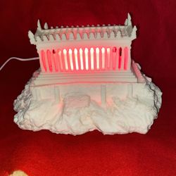 Vintage 6.5 In x 10 In x 5.5 In Greek Alabaster Temple Of Goddess Athena Parthenon Night Light