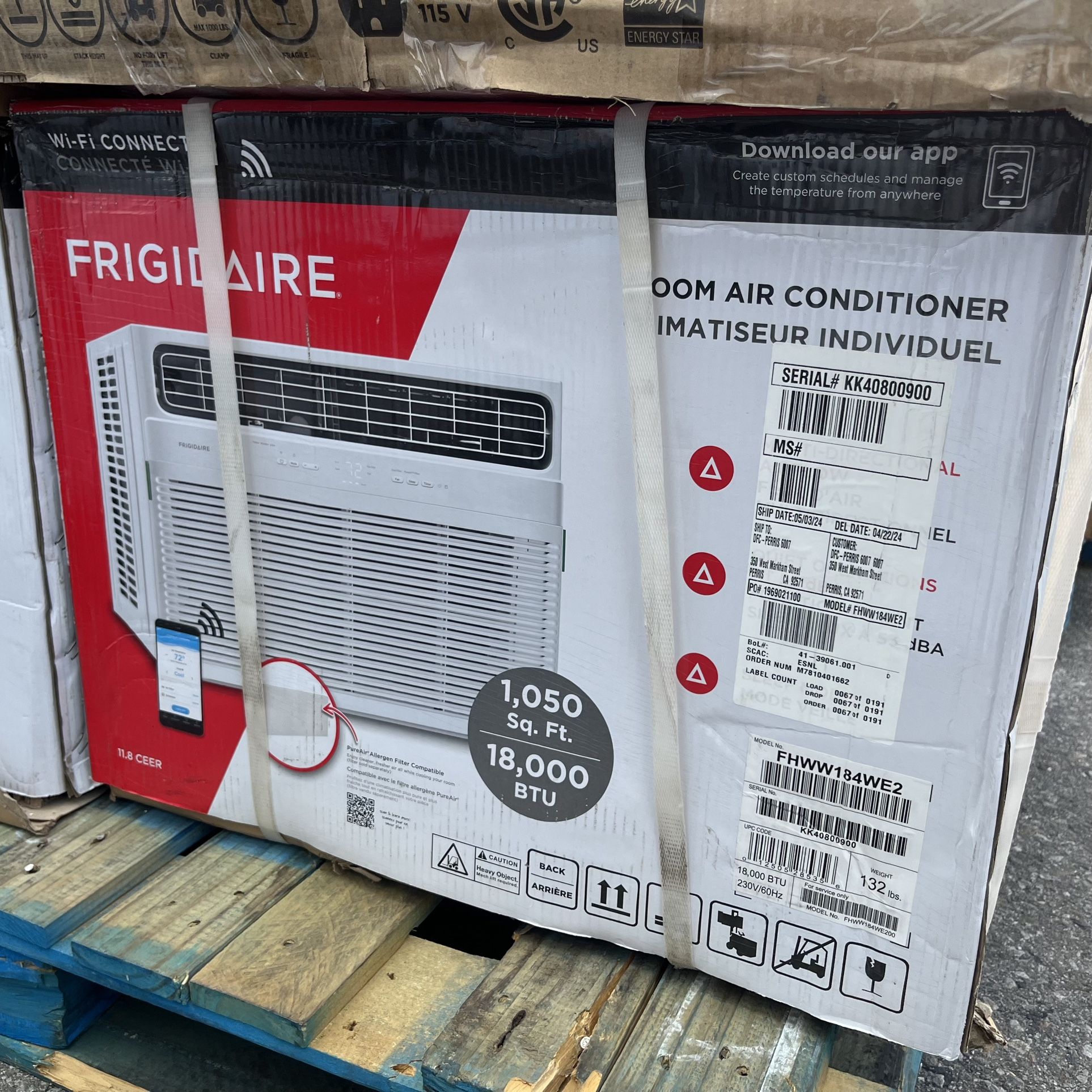 Frigidaire 18,000 BTU Window AC With WI-FI, 1050 Sqft, 230V