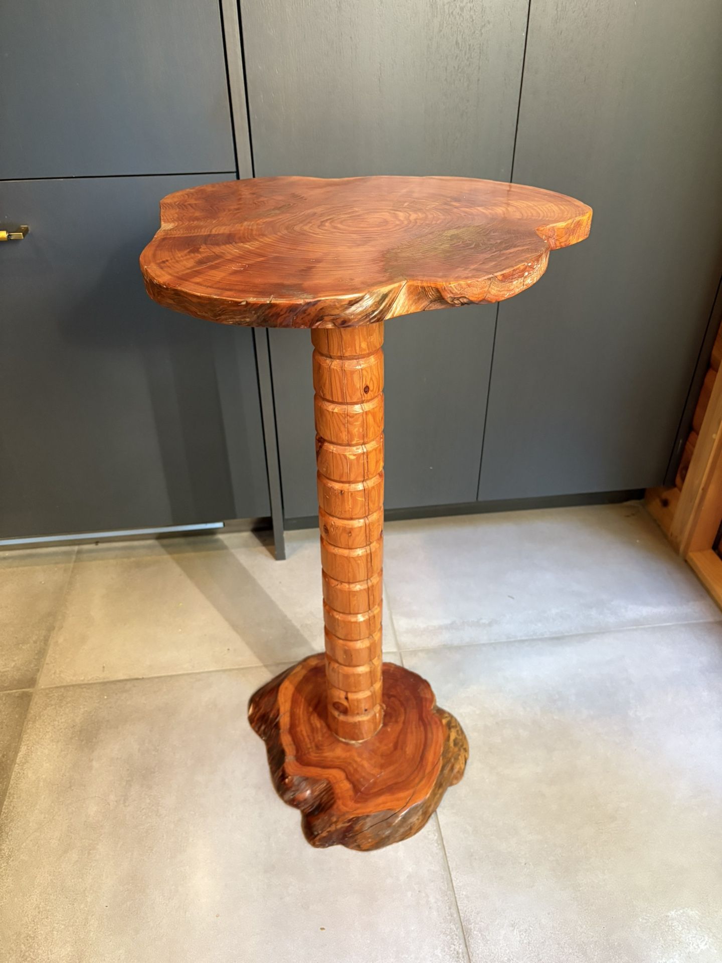 Live edge wood end table. 