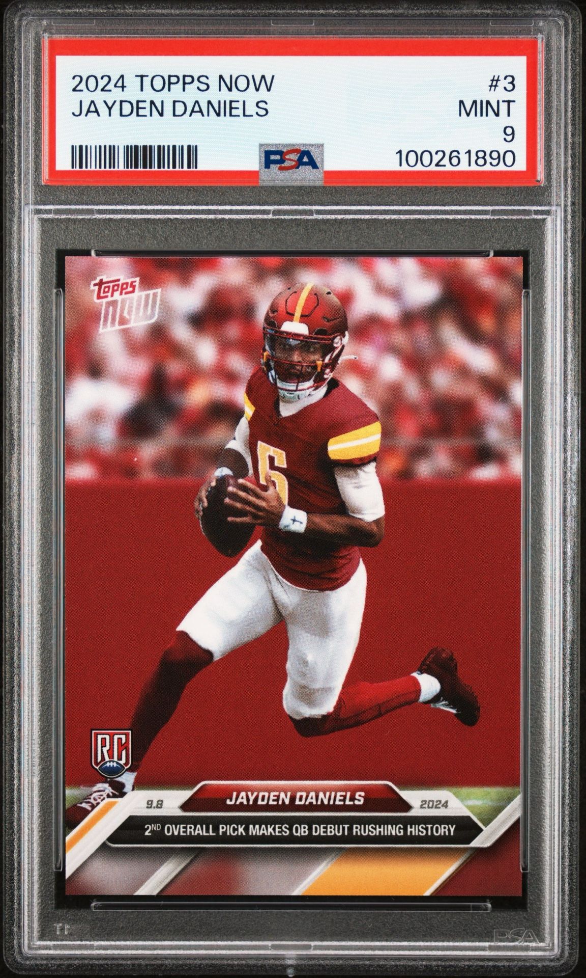 2024 TOPPS NOW #3 JAYDEN DANIELS PSA 9
