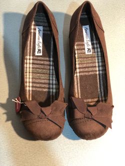 American Eagle Brown Suede Ballet Flats Sz 10