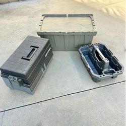Craftsmen 24” plastic tool box, caddy and storage container