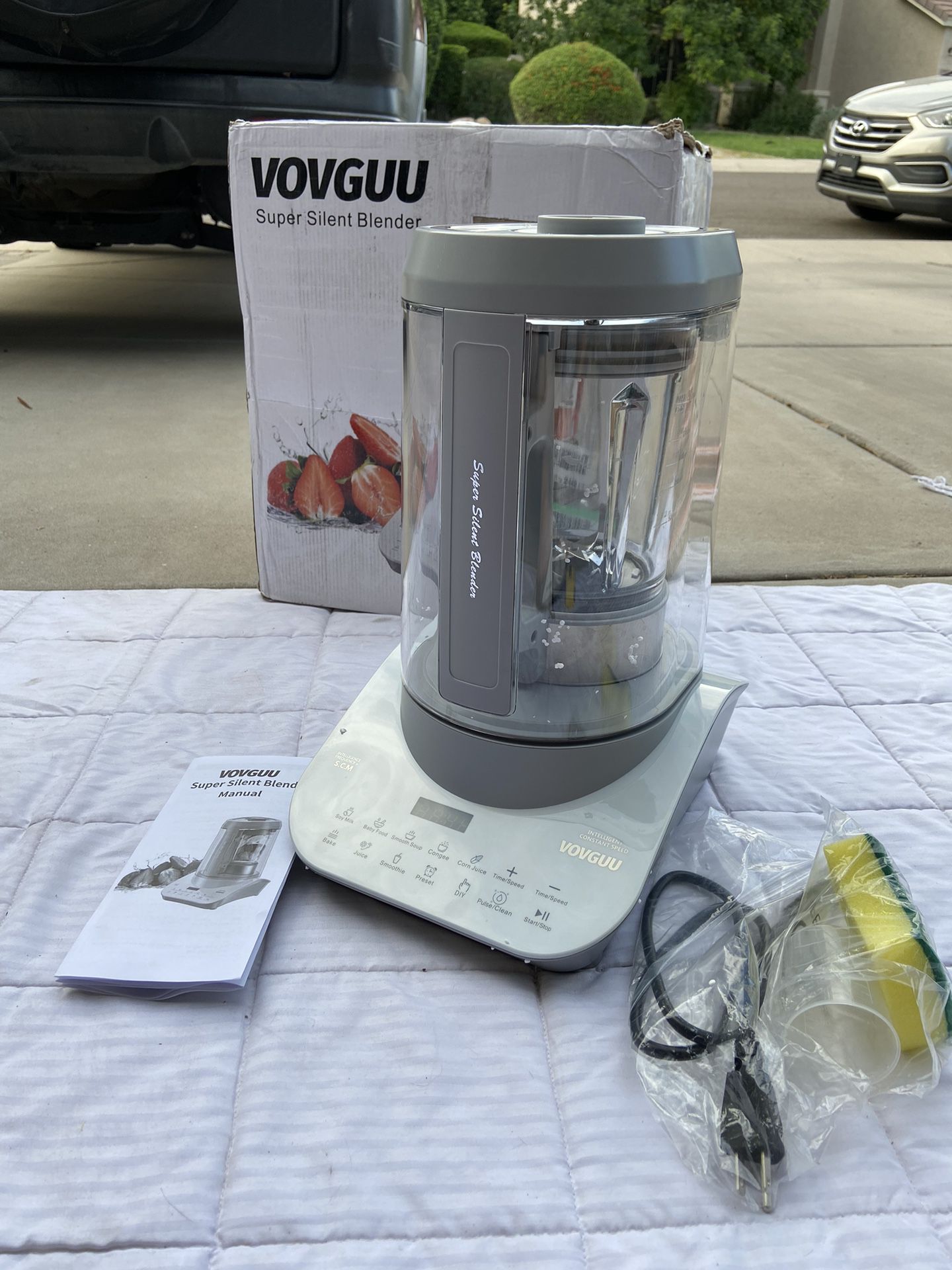  VOVGUU Quiet Blender Commercial Low noise Soundproof Heat Milk,  Soup, Quiet Smoothie Blender 48oz./1.5L Self-Cleaning: Home & Kitchen