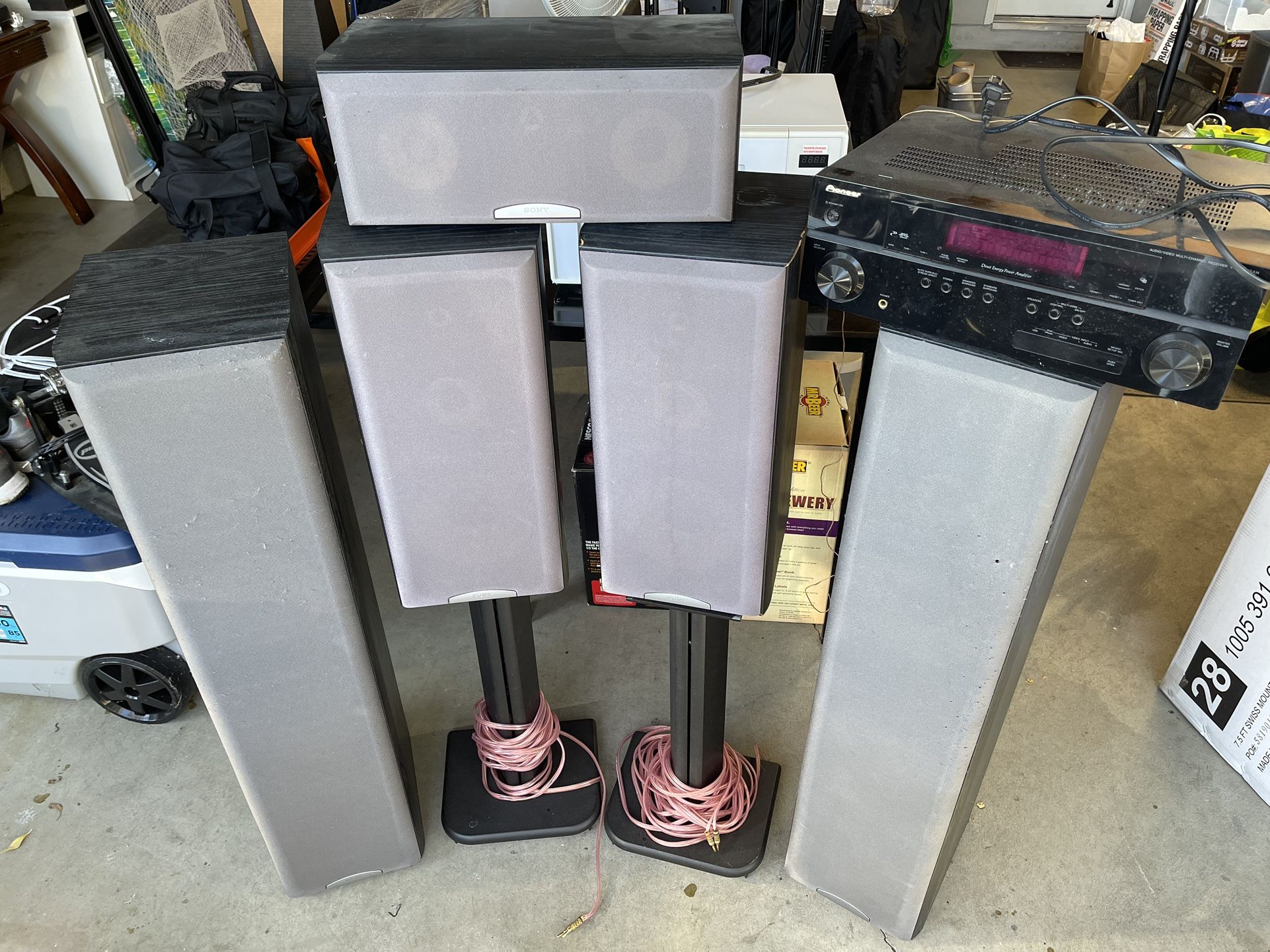 Sony Speakers And Pioneer Receiver