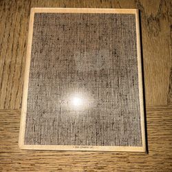 2005 Stampin' Up Large Canvas Weave Background Wood Mounted Rubber Stamp EUC   The product is a 2005 Stampin' Up large canvas weave background wood mo