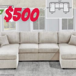 Sectional Double Chaise Couch