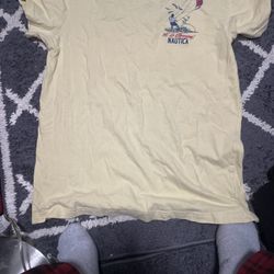 Nautica Yellow Marlin Logo T-Shirt Men's Size Large NEW Graphic Print Cotton Tee