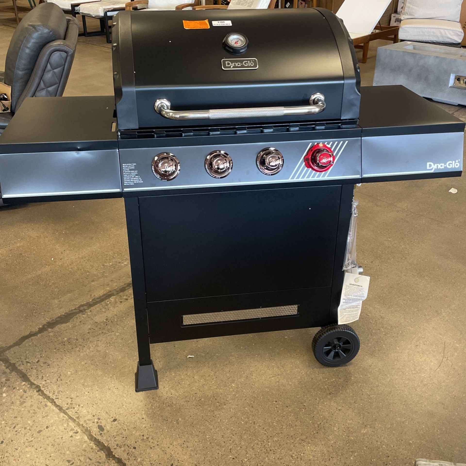 p Rated DynaGlo 4Burner Propane Gas Grill in Matte Black with