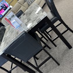 Gray and Black Marble top Table