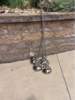 4 chrome pendant lights