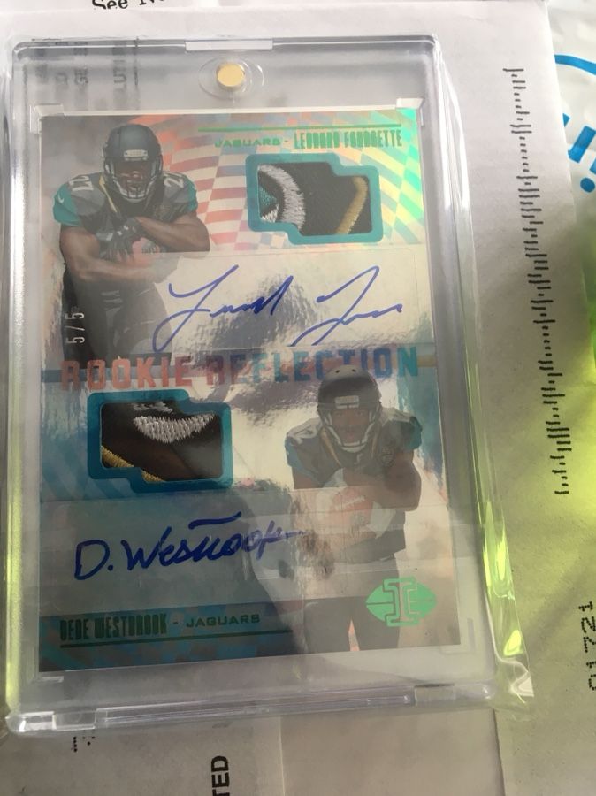 2017 fournette & westbrook Autographed sick patches SSSSP 5/5