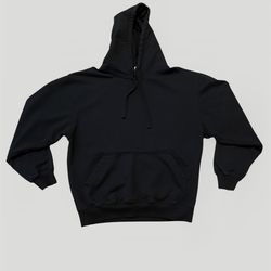 Pro World black blank heavy weight hoodie sweatshirt Size Medium 22.5x26