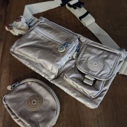 KIPLING PRESTO FANNY PACK - WITH MATCHING COIN PURSE & MONKEY KEY FOB