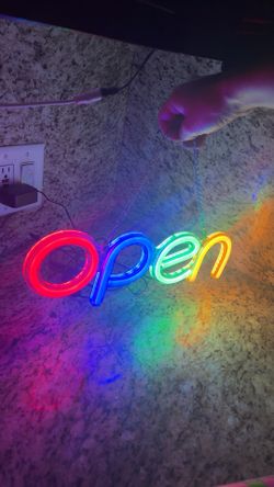 4 X 15 Inches - Neon Open Sign Hanging Plug In