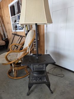 Cottage Decor Woodstove Lamp