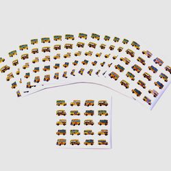 Yellow School Bus Sticker 12 Sheets 
