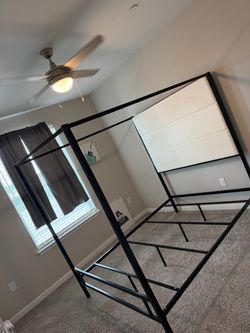 Black Metal Canopy Bed Frame