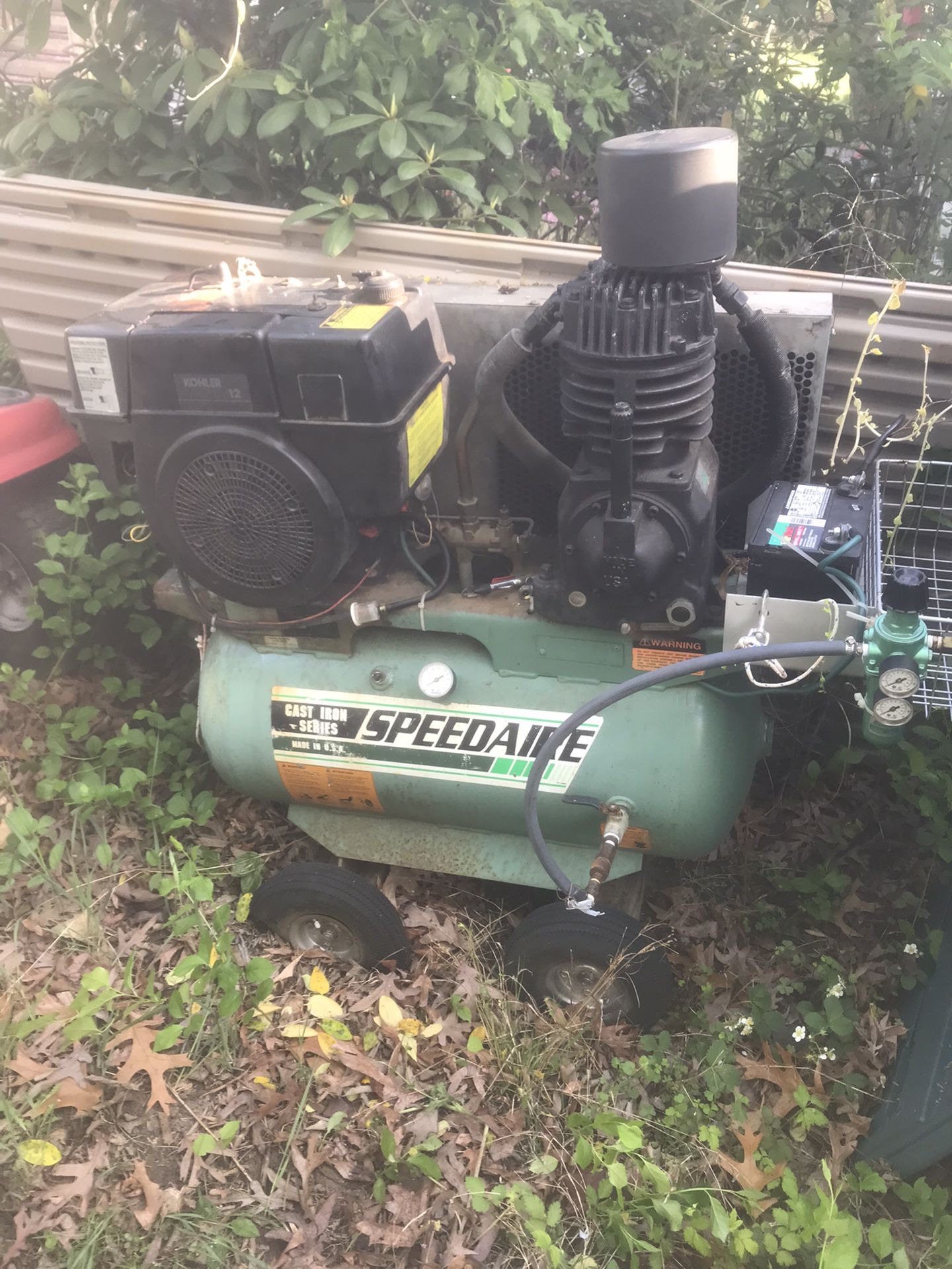 Speedaire 12hp Kohler Gas Aircompressor 30 Gallon Tank Runs Great