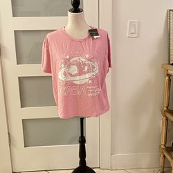 Grayson Thread women's pink t-shirt with NASA logo, size XL