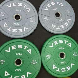 Vesta Color Bumper Plates | 230lbs set | Fitness | Gym | Weights | 2inch holes | New in boxes |  