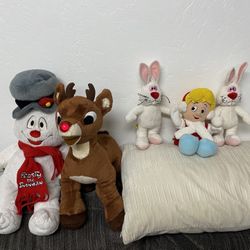 Build A Bear Frosty the Snowman, (2) Hocus Pocus Bunny, Rudolph & Karen