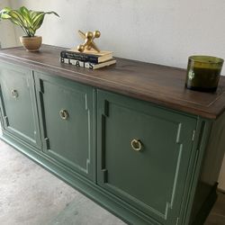 Refinished Green Sideboard/Media Cosole