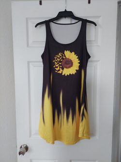 (L)  Polyester Women Sun Dress