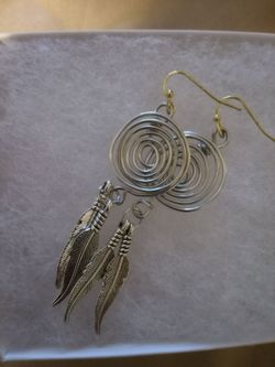 Handmade native all silver earrings
