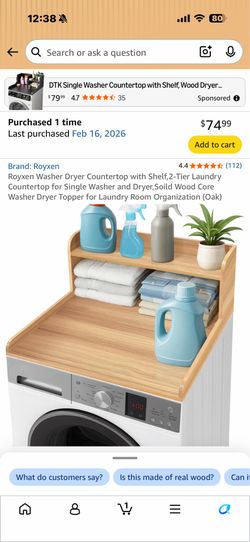 WASHER/DRYER COUNTERTOP (with shelfs)