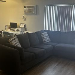 L Shape Dark Grey Couch 