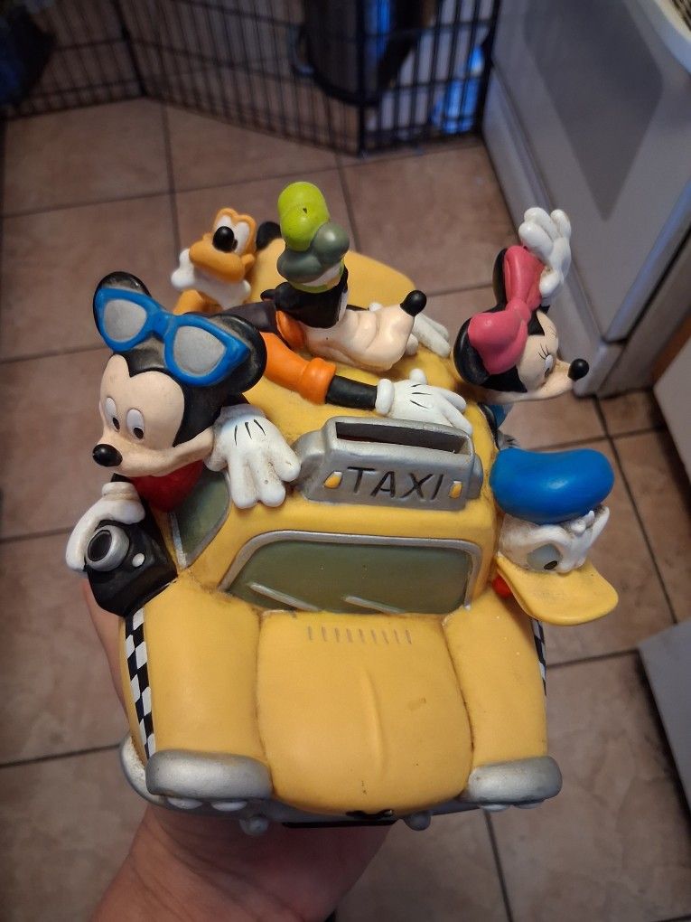 Vintage Disney Taxi Piggy Bank