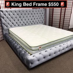 New Solid King Bed Frame (((( Available in different colors