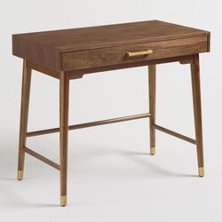 Walnut & Gold Metal ZOLA Desk