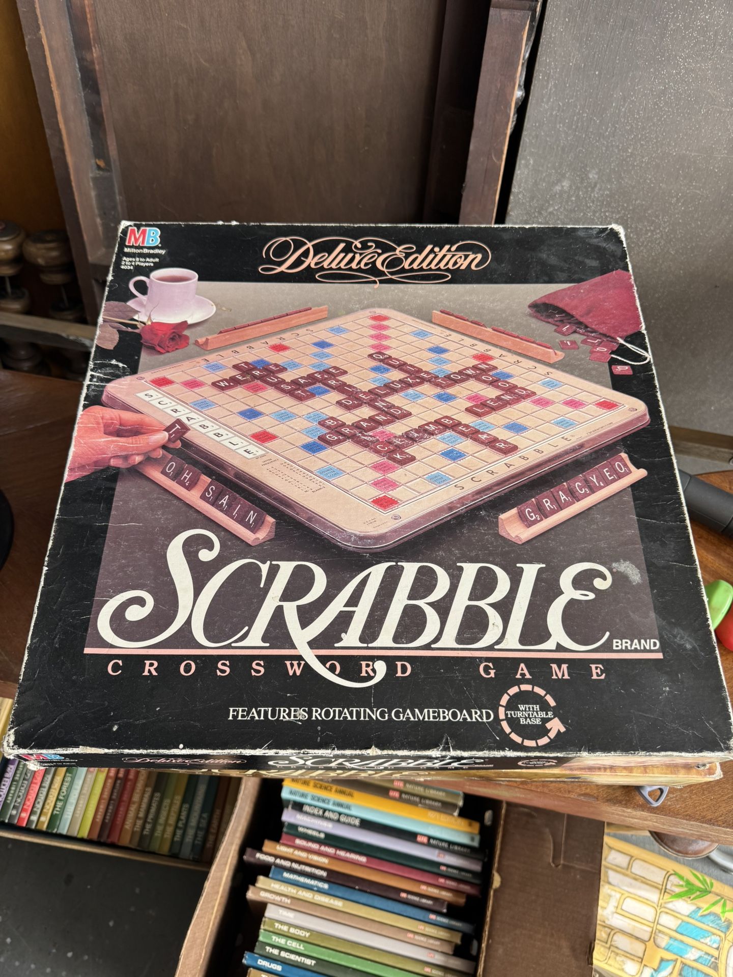 Vintage Deluxe Edition Scrabble Board Game (Milton Bradley, Rotating Turntable, Complete!)