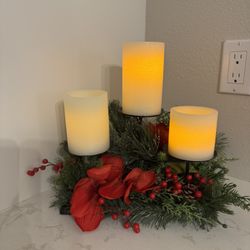 Winter Centerpiece With Candles/Timer