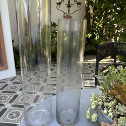 300 Glass Clear Cylinders + 300 Gold Votives 