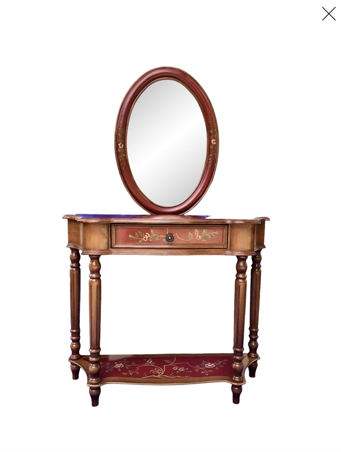 Hall Console Table and Oval Mirror