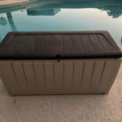 Plastic Deck Storage Container Box Outdoor Patio Garden Furniture 90 Gal,  Brown