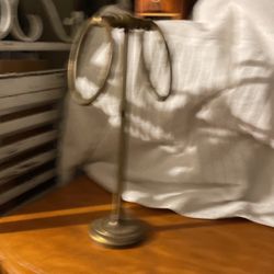 Brass Two Arm Tea Kitchen Towel Holder Display! #BV