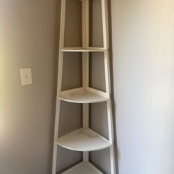 5 Tier Corner White Shelf 