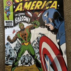 Captain America & Falcon Comic Book Art Movie Posters