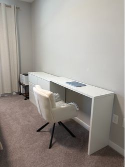 Modern Rotating Desk w/ Storage – Moving Sale