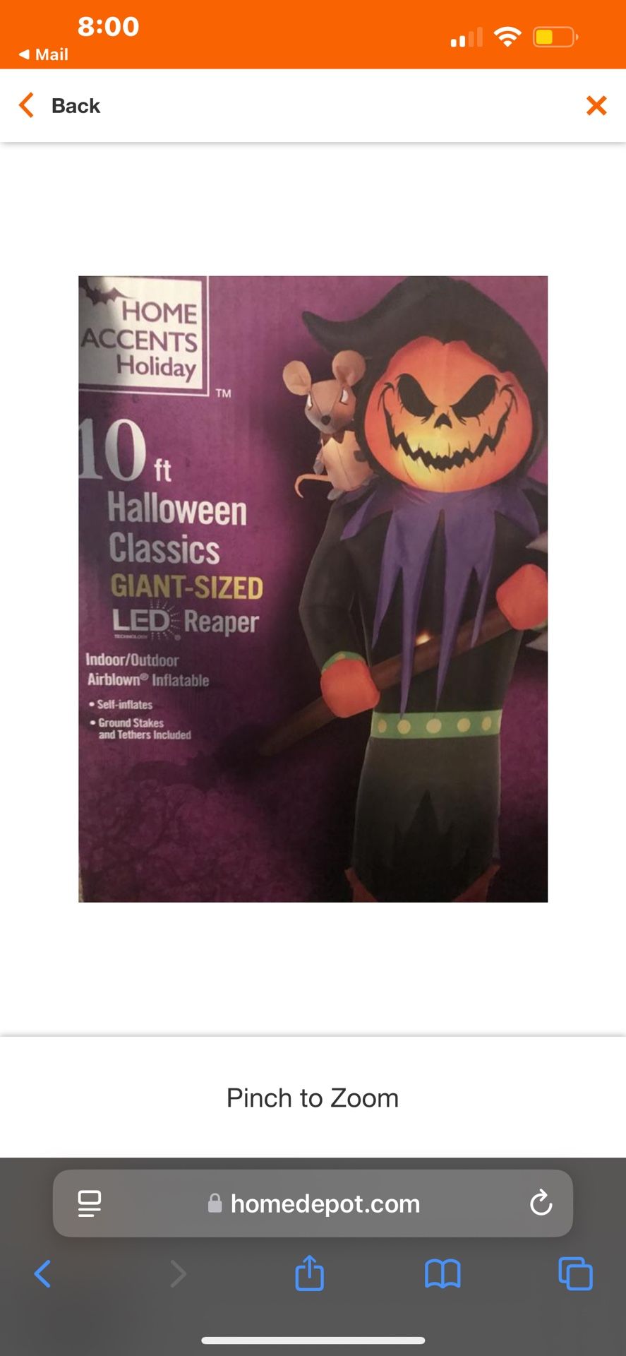 10 ft. Giant Sized LED Reaper Inflatable