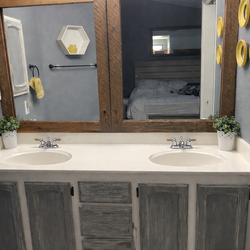 Bathroom vanity, mirror and medicine cabinet FREE