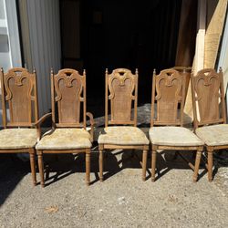 Five Cane Wedding Dining Room Chairs
