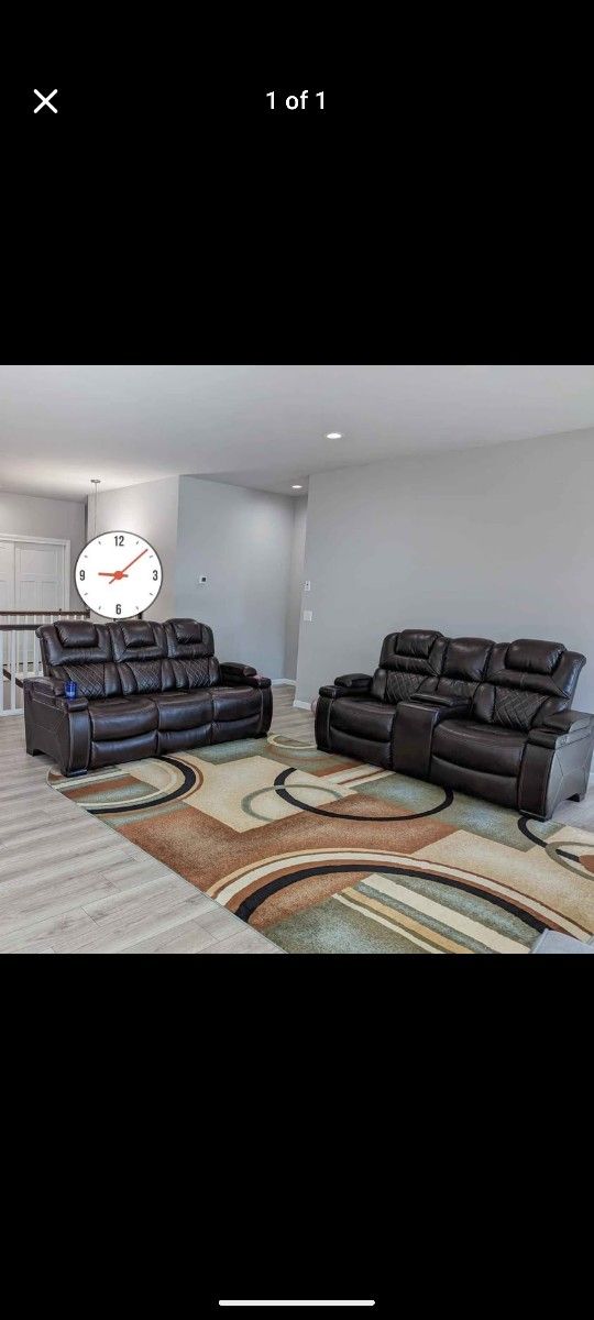 Dual Power Reclining Sofa set - 3 seat couch and love seat